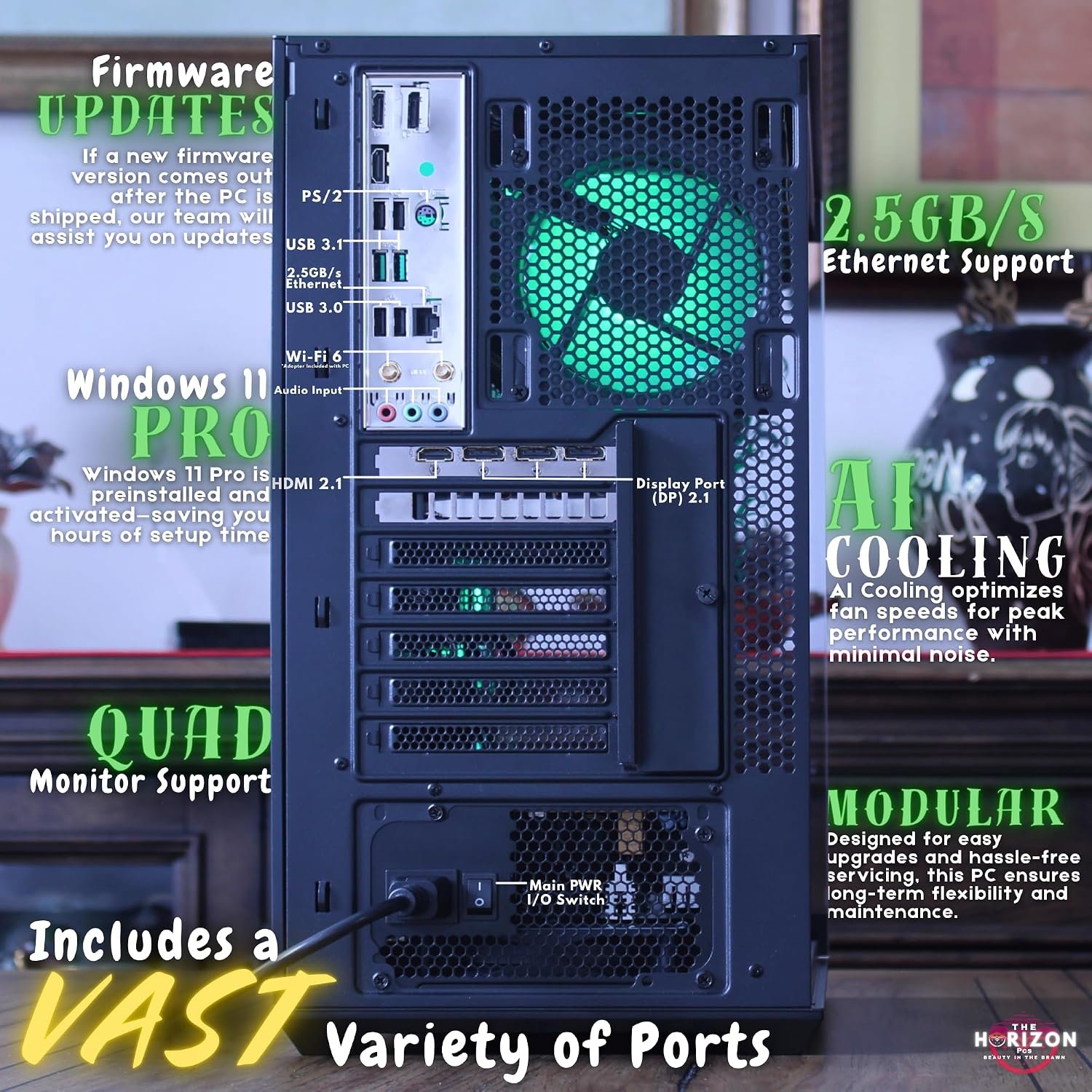 Horizon Autherium Dragon RGB gaming PC detail